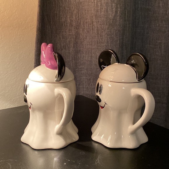 Mickey and Minnie Rare Halloween Ghost Mug Set - Picture 3 of 5